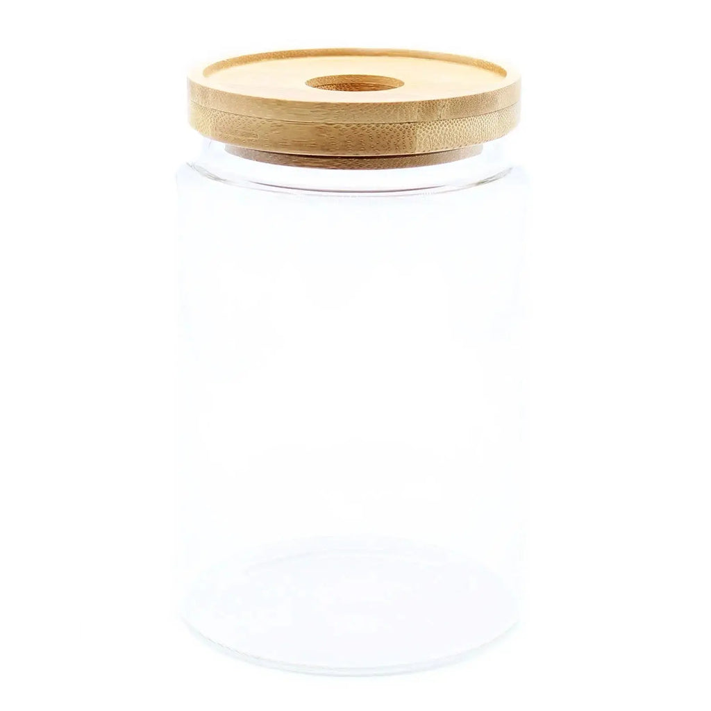 Contenitore in Vetro con Coperchio in Bamboo