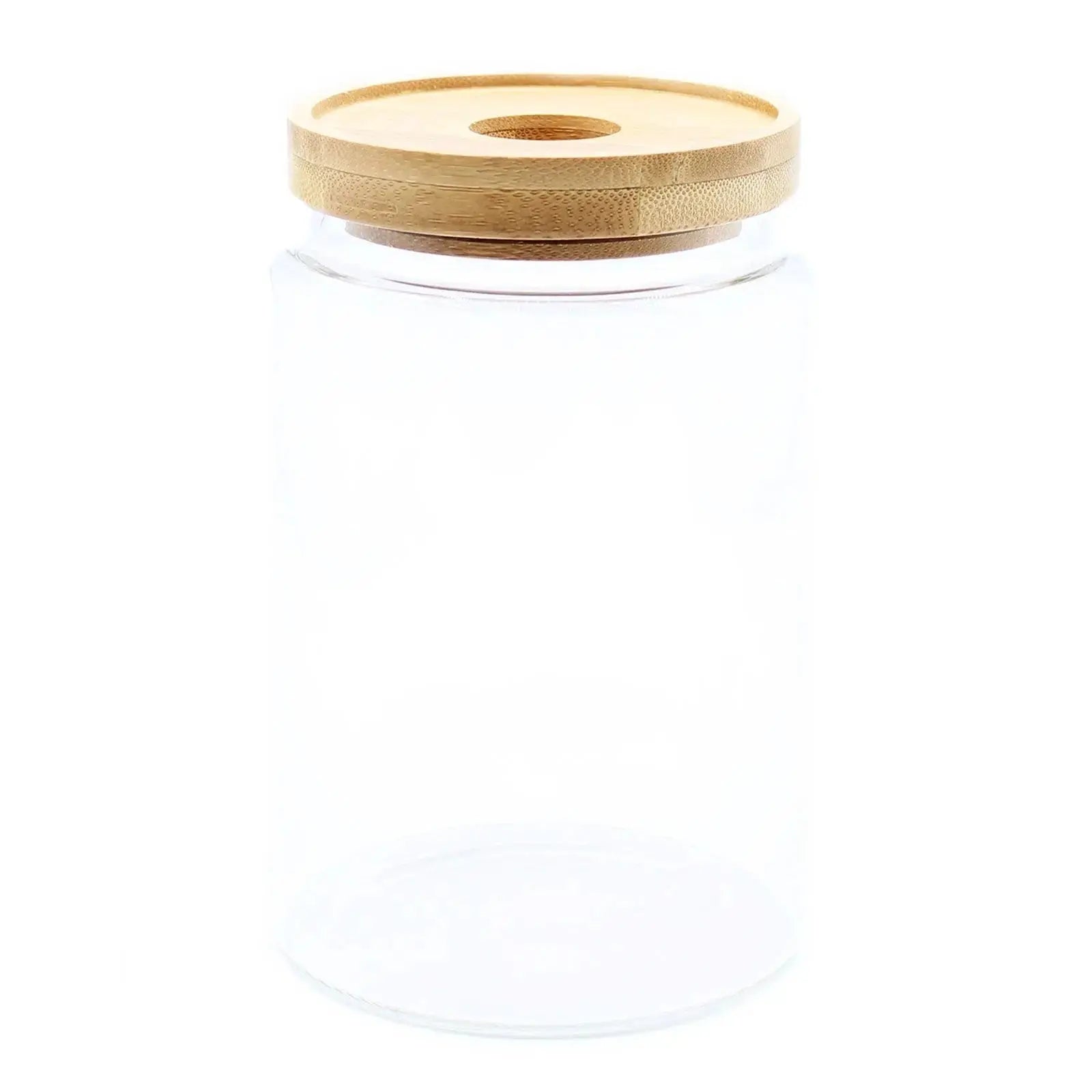 Contenitore in Vetro con Coperchio in Bamboo