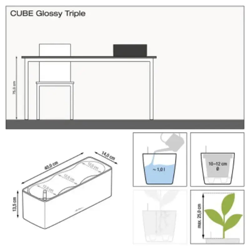 Cube Glossy Triple - Set completo - Lechuza - Planteon