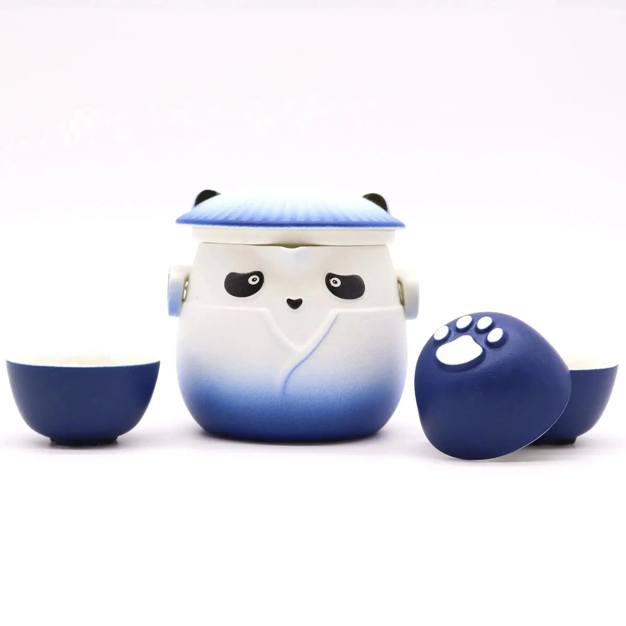 Set Teiera Panda con Tre Tazzine – Ceramica con Infusore e Custodia