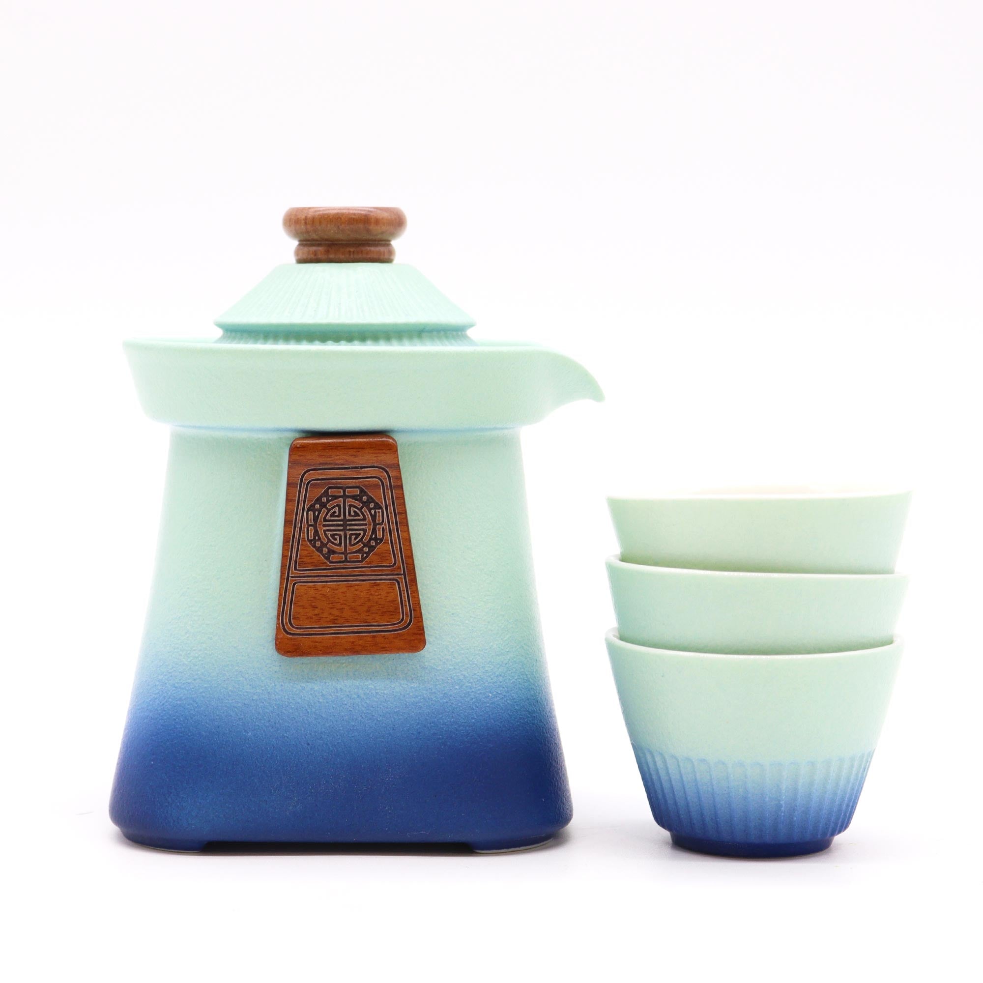 Set Teiera con Tre Tazzine “Temple Teapot” – Ceramica Giapponese con custodia