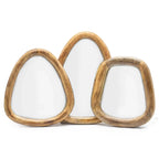Set di 3 Specchi a Ciottolo – Cornice in Legno