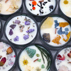 Candela Crystal Magic – Hop Hare con Pietre e Fiori Secchi