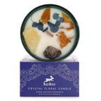 Candela Crystal Magic – Hop Hare con Pietre e Fiori Secchi - Planteon