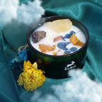 Candela Crystal Magic – Hop Hare con Pietre e Fiori Secchi - Planteon
