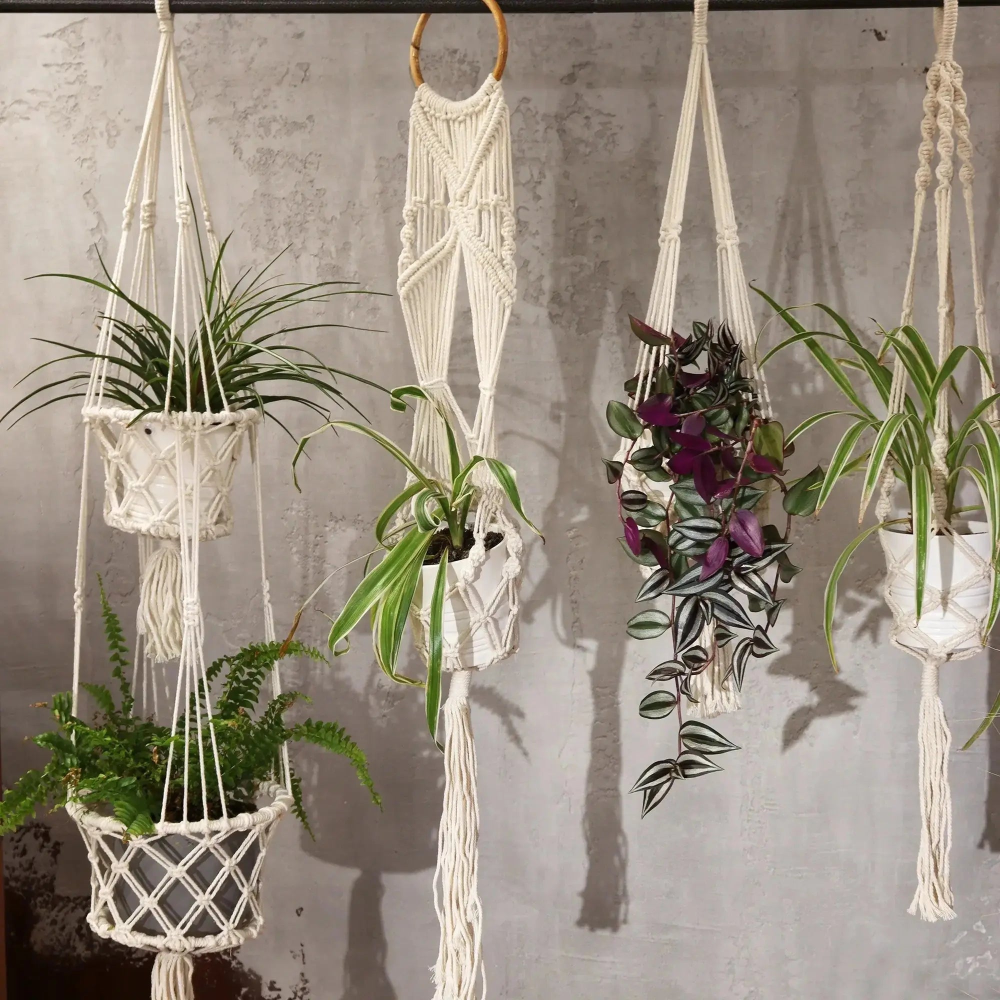 Porta Piante in Macramè - Doppio supporto - Planteon