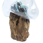 Ciotola Grande in Vetro Fuso su Legno – Artigianale Bali