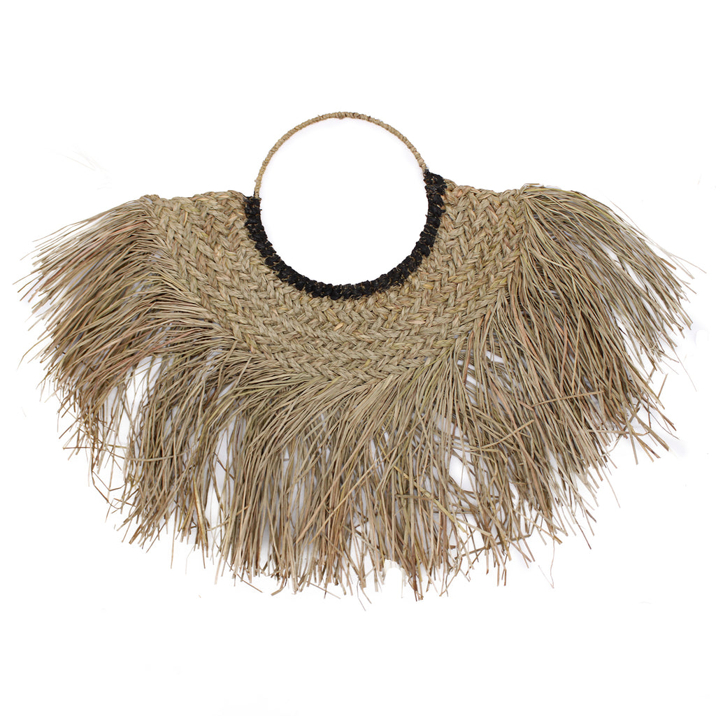 Set di 6 Wall Art Naturali in Rattan ed Erba Marina – Forme Geometriche Circolari