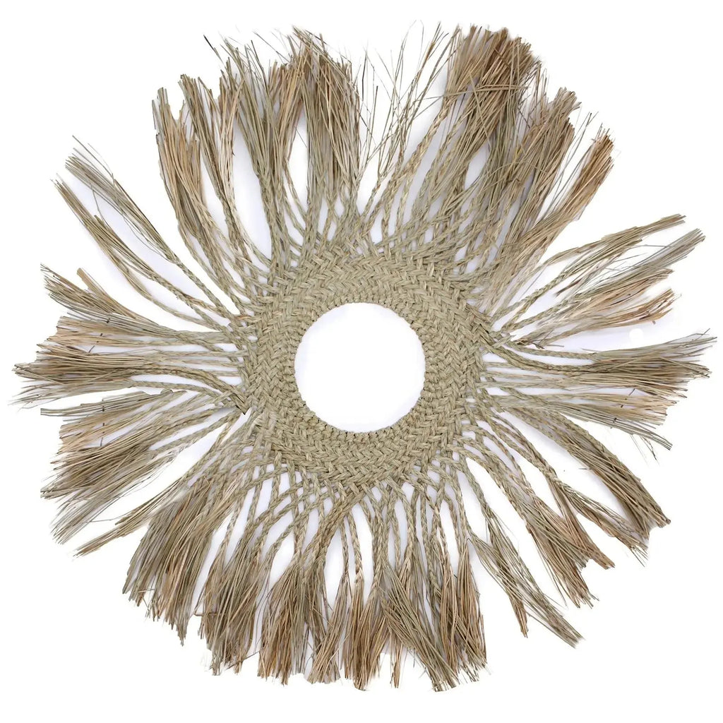 Set di 6 Wall Art Naturali in Rattan ed Erba Marina – Forme Geometriche Circolari - Planteon