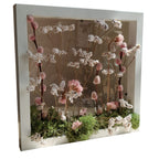 quadro fiori secchi rosa