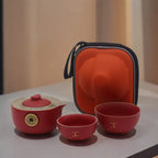 Set Teiera Money Cat con 2 Tazzine – Travel Pack Rosso - Planteon