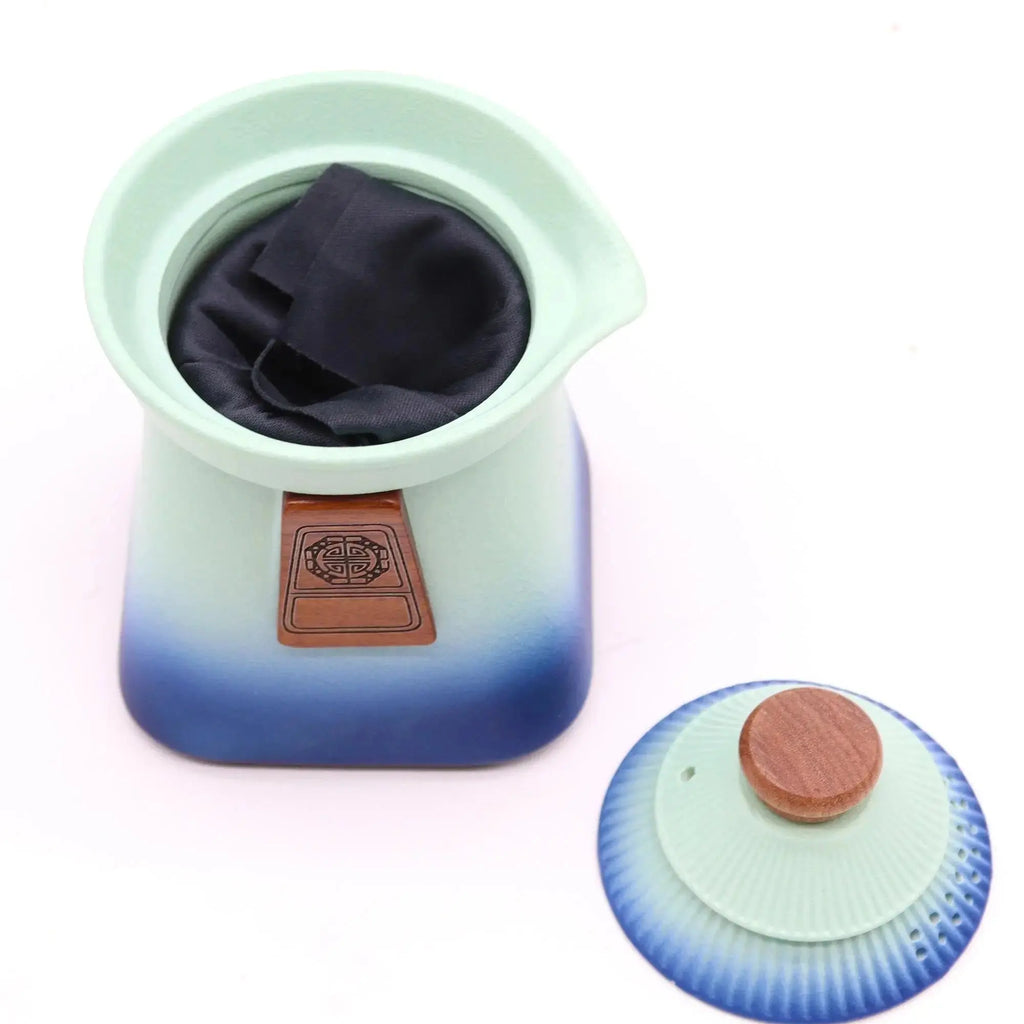 Set Teiera con Tre Tazzine “Temple Teapot” – Ceramica Giapponese con custodia - Planteon