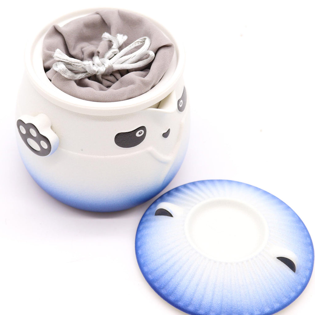 Set Teiera Panda con Tre Tazzine – Ceramica con Infusore e Custodia