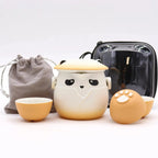 Set Teiera Panda con Tre Tazzine – Ceramica con Infusore e Custodia - Planteon