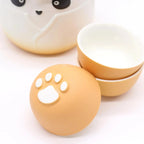Set Teiera Panda con Tre Tazzine – Ceramica con Infusore e Custodia - Planteon