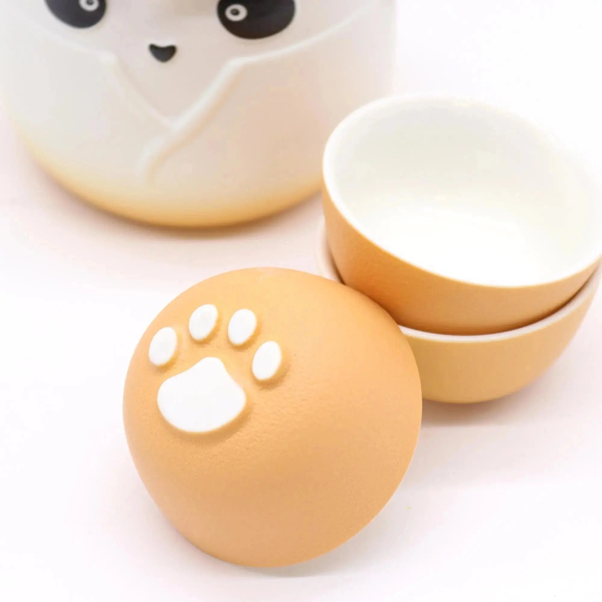 Set Teiera Panda con Tre Tazzine – Ceramica con Infusore e Custodia - Planteon