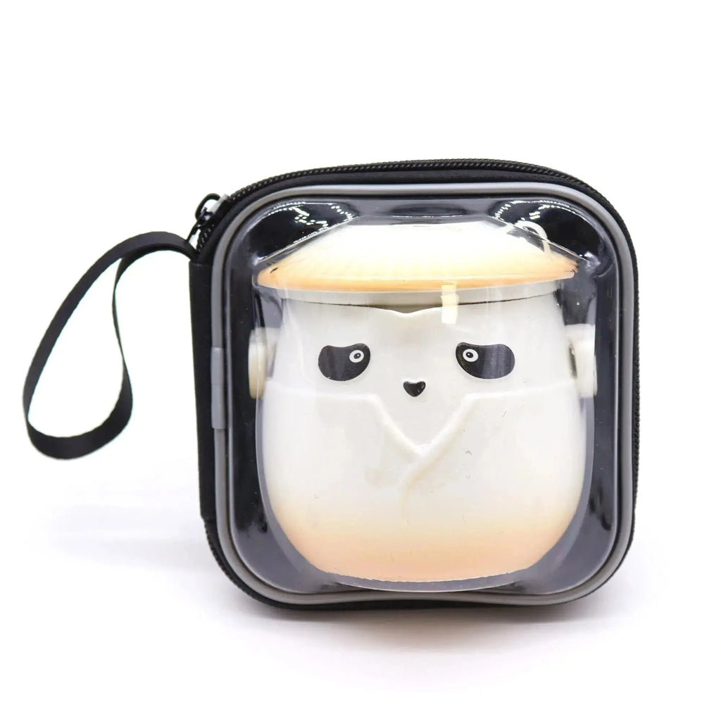 Set Teiera Panda con Tre Tazzine – Ceramica con Infusore e Custodia - Planteon